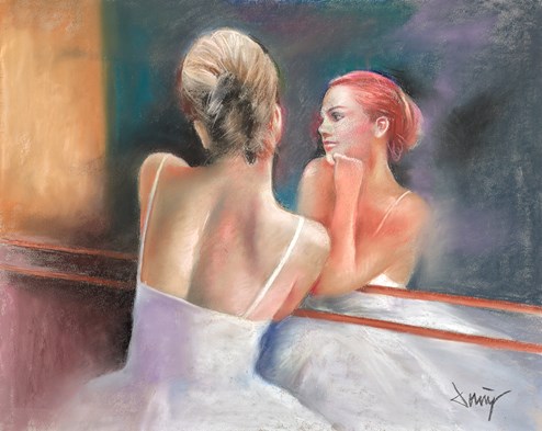 La reflexión de un bailarín by Domingo - Original Drawing, Paper on Board